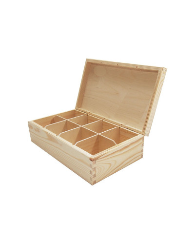 Pudełko Z Drewna Na Herbatę Z Ośmioma Przegródkami